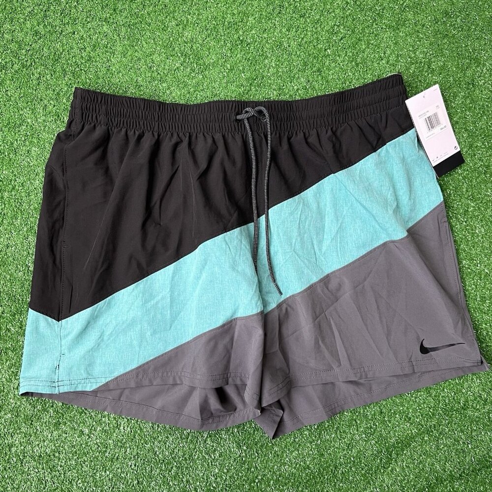 NIke Swim Shorts Size 2XL Mens Color Surge Volley Teal Grey Black